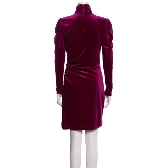NWT Pam & Gela Velvet Shirred Dress - Fuchsia - Medium - Picture 9 of 16